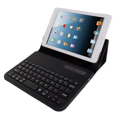 3-fold Cloth Texture Leather Keyboard with Holder for iPad mini 1 / 2 / 3