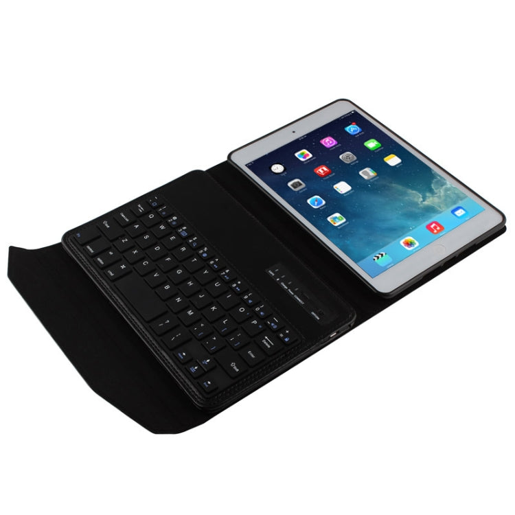 Bluetooth 3.0 ABS Hard Key Keyboard and Crazy Horse Texture Leather Tablet Case with Holder for iPad mini / mini 2 Retina