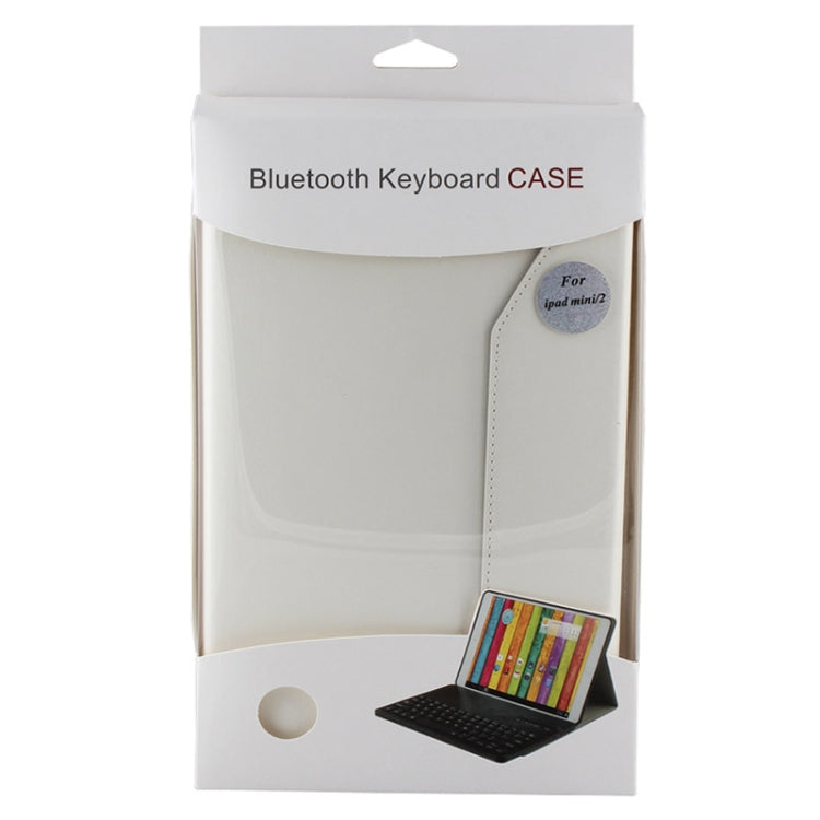 Bluetooth 3.0 ABS Hard Key Keyboard and Crazy Horse Texture Leather Tablet Case with Holder for iPad mini / mini 2 Retina