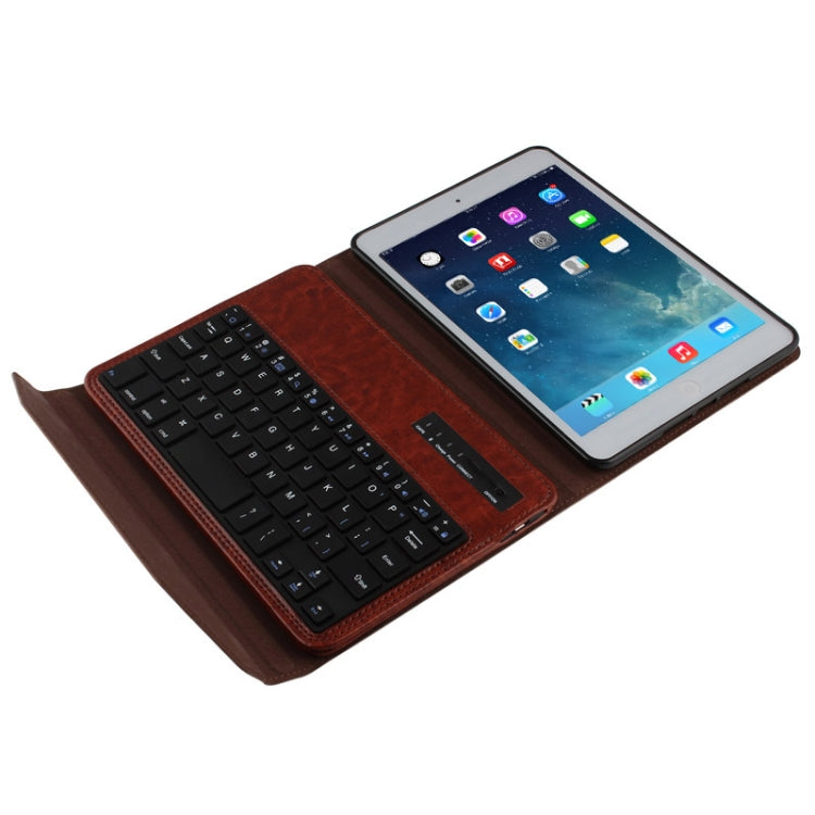Bluetooth 3.0 ABS Hard Key Keyboard and Crazy Horse Texture Leather Tablet Case with Holder for iPad mini / mini 2 Retina