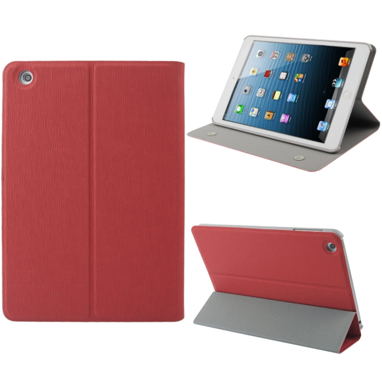 3-folding Toothpick Texture Horizontal Flip Leather Case with Holder for iPad mini 1 / 2 / 3