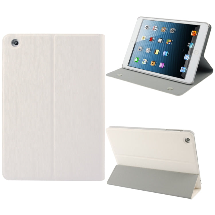 3-folding Toothpick Texture Horizontal Flip Leather Case with Holder for iPad mini 1 / 2 / 3
