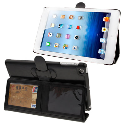 2-fold Leather Case with Holder & Credit Card Slots for iPad mini 1 / 2 / 3
