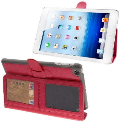 2-fold Leather Case with Holder & Credit Card Slots for iPad mini 1 / 2 / 3