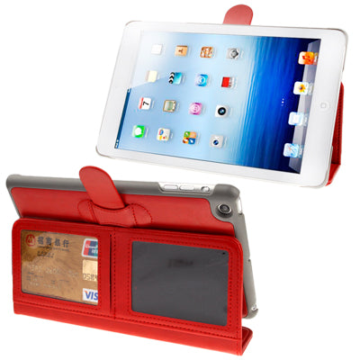 2-fold Leather Case with Holder & Credit Card Slots for iPad mini 1 / 2 / 3