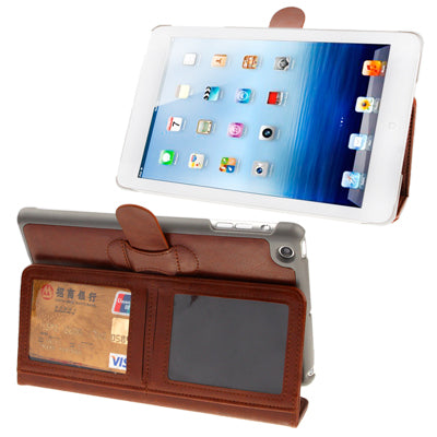 2-fold Leather Case with Holder & Credit Card Slots for iPad mini 1 / 2 / 3