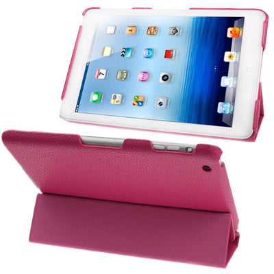 3-fold Litchi Leather Case with Holder for iPad mini 1 / 2 / 3
