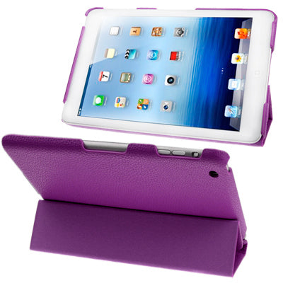 3-fold Litchi Leather Case with Holder for iPad mini 1 / 2 / 3