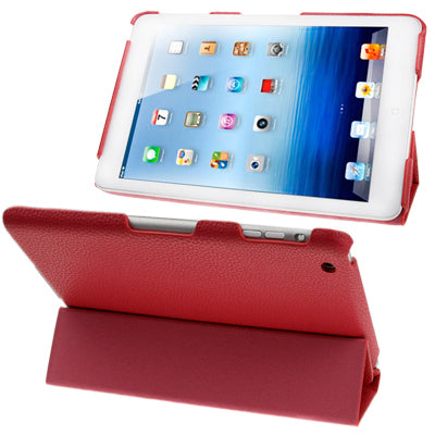 3-fold Litchi Leather Case with Holder for iPad mini 1 / 2 / 3