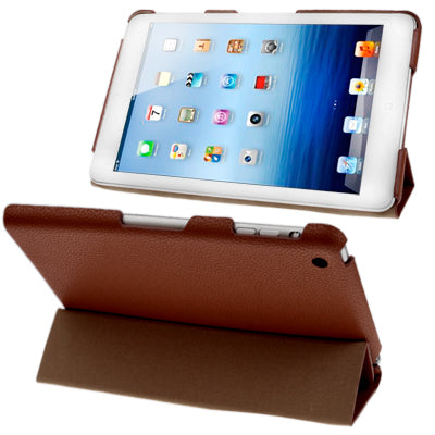 3-fold Litchi Leather Case with Holder for iPad mini 1 / 2 / 3