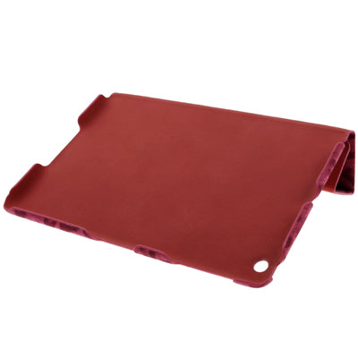 3-folding Magenta Leopard Texture Ultra-thin Scrub Leather Case with Holder for iPad mini 1 / 2 / 3  (Magenta)