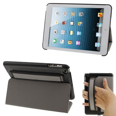 2-folding Cross Texture Leather Case with Holder / Enhancement Sound Camel / Elastic Hand Strap