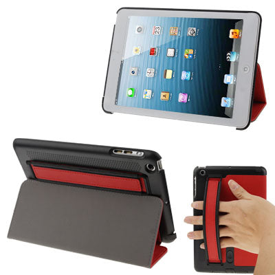 2-folding Cross Texture Leather Case with Holder / Enhancement Sound Camel / Elastic Hand Strap