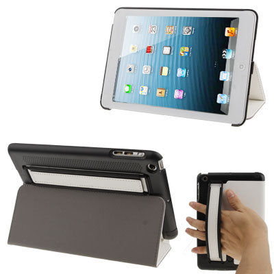 2-folding Cross Texture Leather Case with Holder / Enhancement Sound Camel / Elastic Hand Strap