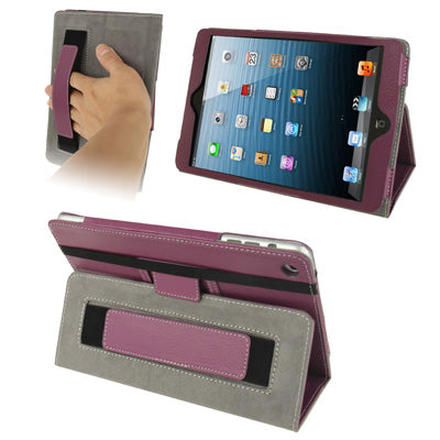 Litchi Texture Leather Case with Elastic Hand Strap & Holder for iPad mini 1 / 2 / 3