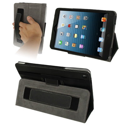 Litchi Texture Leather Case with Elastic Hand Strap & Holder for iPad mini 1 / 2 / 3