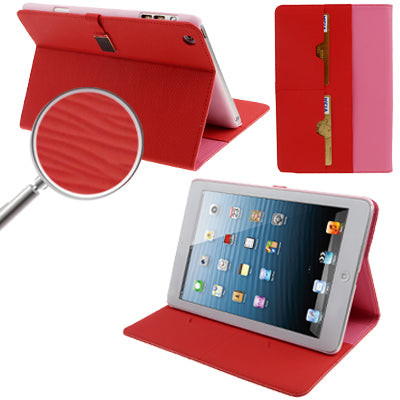 Natural Texture Flip Leather Case with Credit Card Slots & Holder Function for iPad mini 1 / 2 / 3