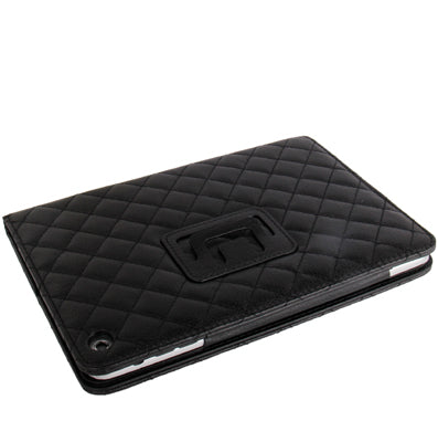 Plaid Texture Soft Leather Case with Holder & Sleep / Wake-up Function for iPad mini / mini 2 Retina