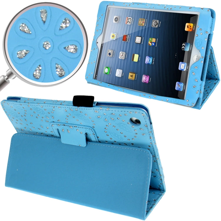 Diamond Palace Flower Pattern Leather Case with Holder for iPad mini 1 / 2 / 3