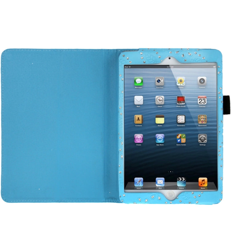 Diamond Palace Flower Pattern Leather Case with Holder for iPad mini 1 / 2 / 3
