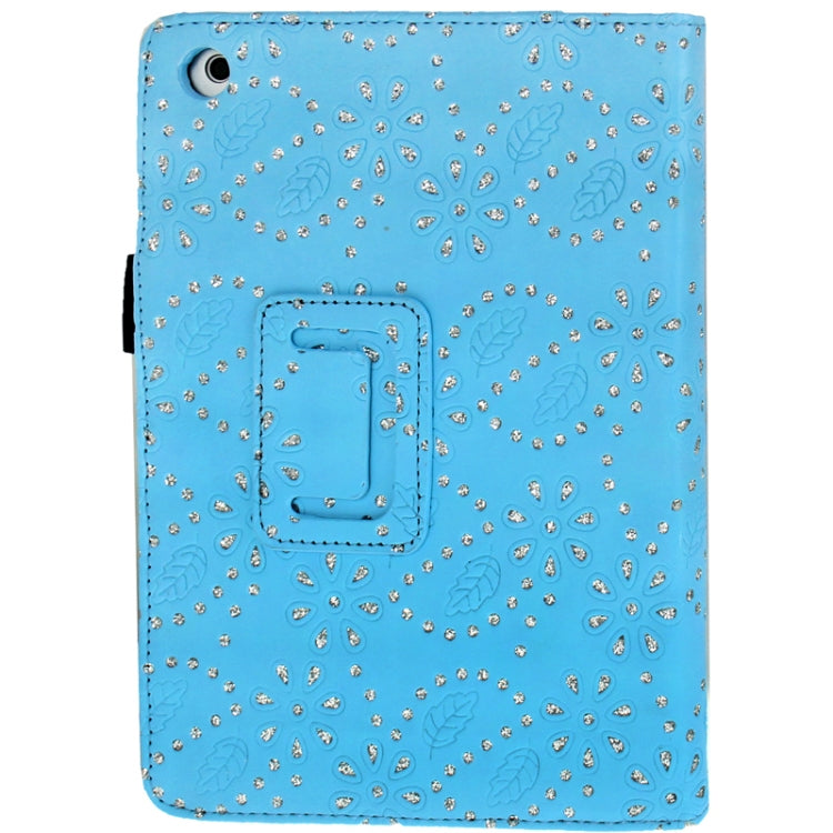 Diamond Palace Flower Pattern Leather Case with Holder for iPad mini 1 / 2 / 3