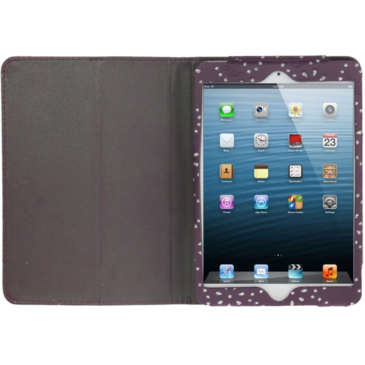 Diamond Palace Flower Pattern Leather Case with Holder for iPad mini 1 / 2 / 3