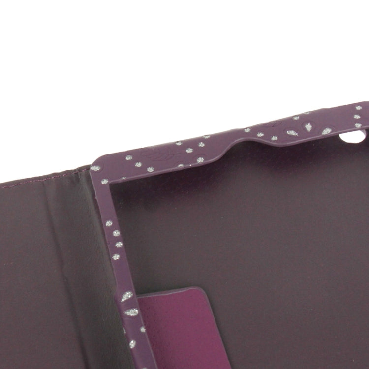 Diamond Palace Flower Pattern Leather Case with Holder for iPad mini 1 / 2 / 3