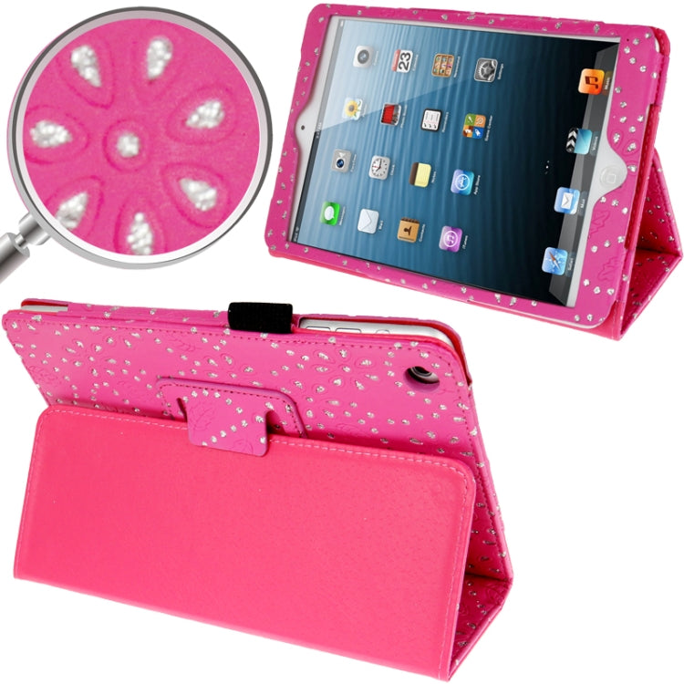 Diamond Palace Flower Pattern Leather Case with Holder for iPad mini 1 / 2 / 3