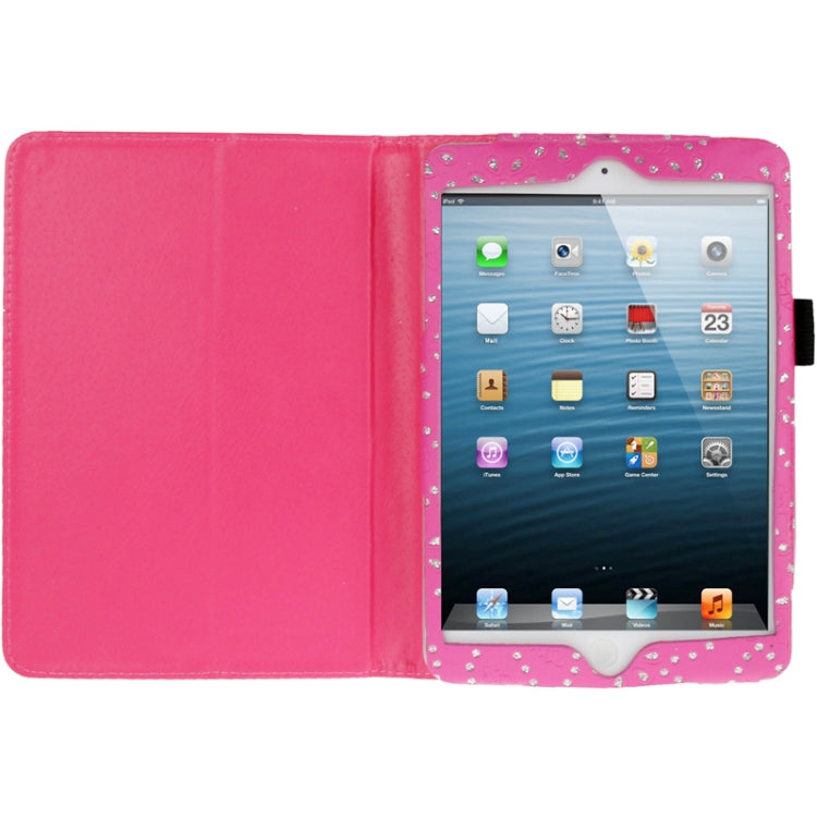 Diamond Palace Flower Pattern Leather Case with Holder for iPad mini 1 / 2 / 3