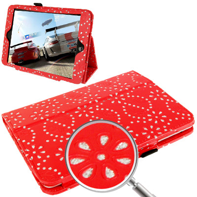 Diamond Palace Flower Pattern Leather Case with Holder for iPad mini 1 / 2 / 3