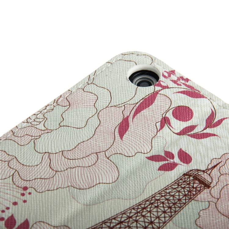 Eiffel Tower Pattern Cross Texture Leather Case with Holder & Credit Card Slots for iPad mini 1 / 2 / 3