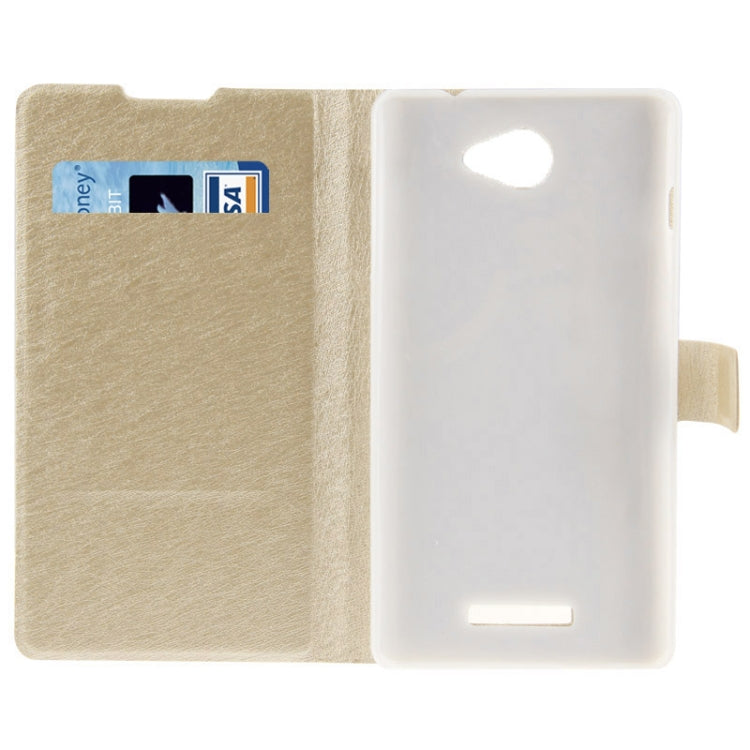 Hairline Texture Flip Leather Case with Credit Card Slots & Holder for Coolpad 5951