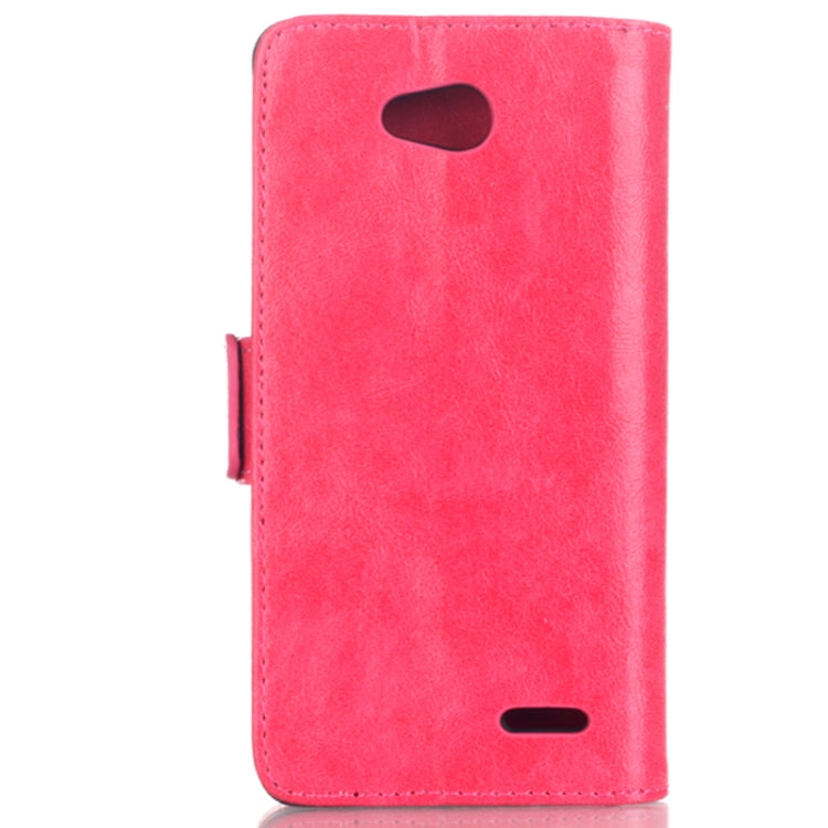 Oil Leather Case with Card Slot & Holder for LG Optimus L70