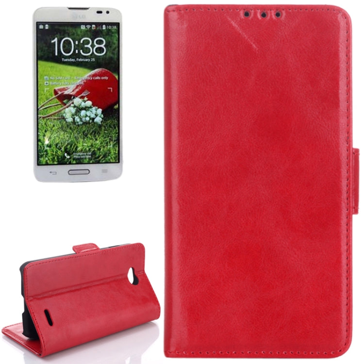 Oil Leather Case with Card Slot & Holder for LG Optimus L70