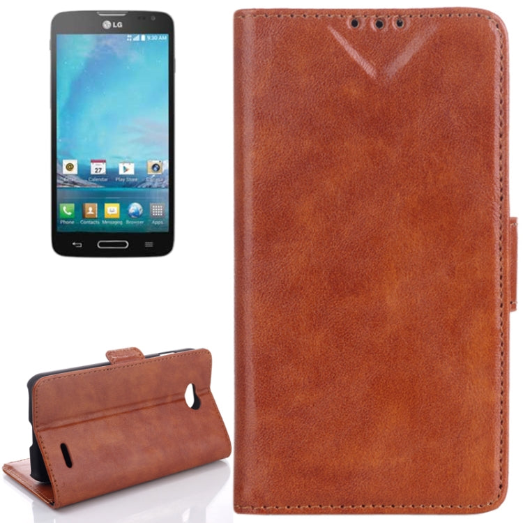 Oil Leather Case with Card Slot & Holder for LG L90 / D405 (Brown)