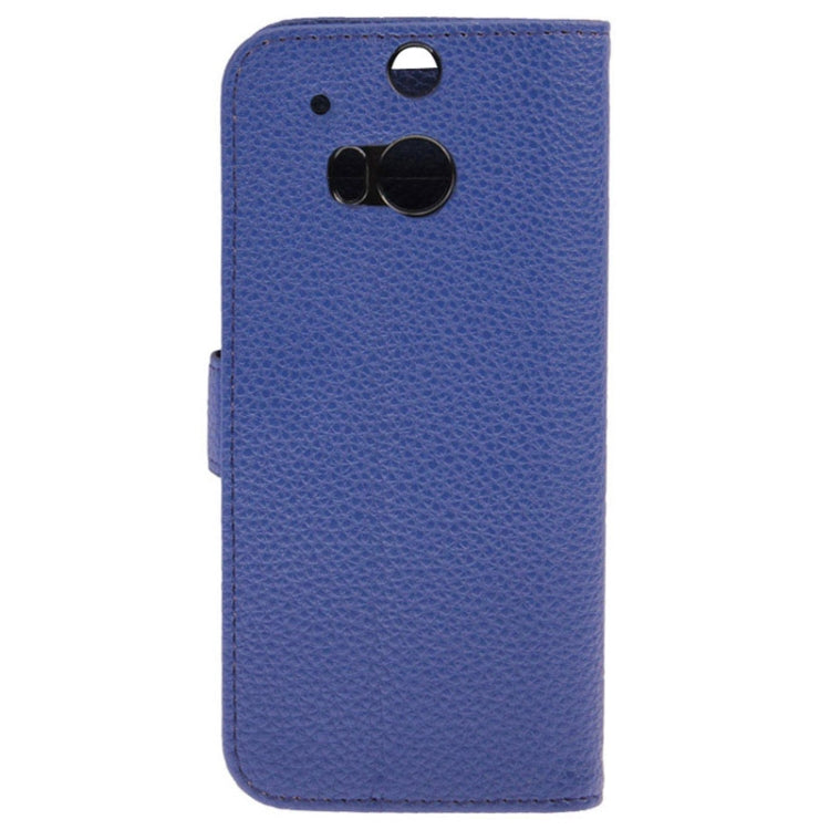 Litchi Texture Leather Case with Holder & Credit Card Slot for HTC One M8