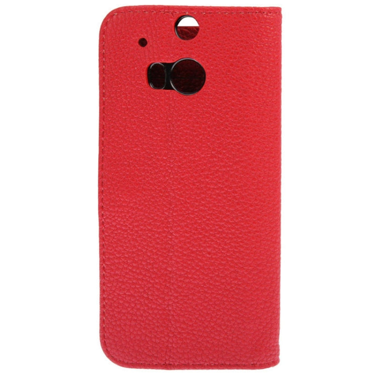 Litchi Texture Leather Case with Holder & Credit Card Slot for HTC One M8