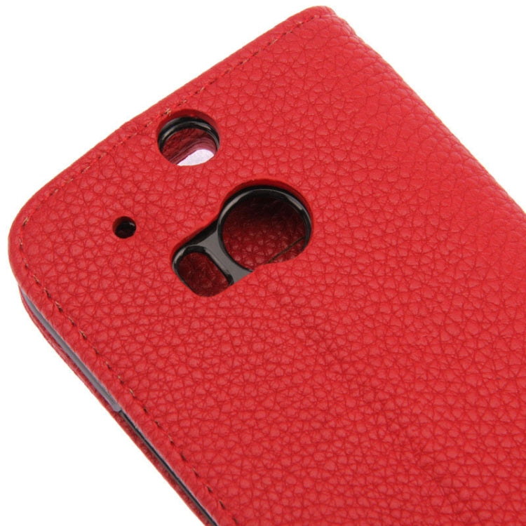 Litchi Texture Leather Case with Holder & Credit Card Slot for HTC One M8
