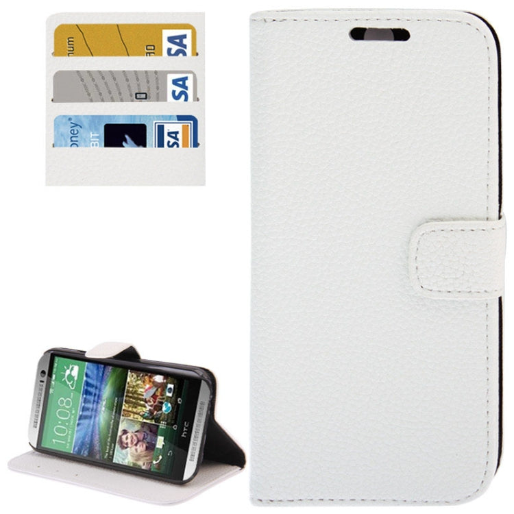 Litchi Texture Leather Case with Holder & Credit Card Slot for HTC One M8