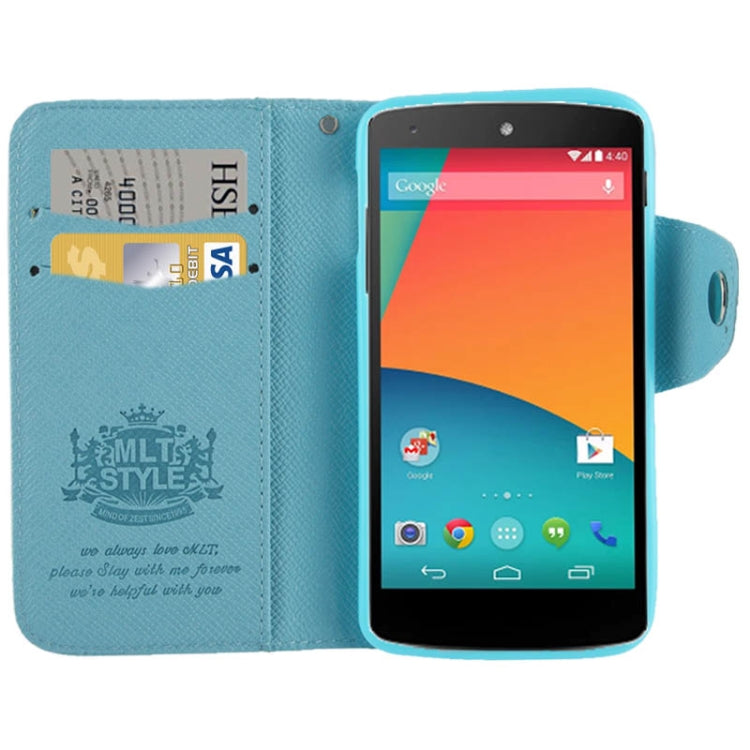 Cross Texture Leather Case with Credit Card Slot & Holder for Google Nexus 5 / D820 / D821