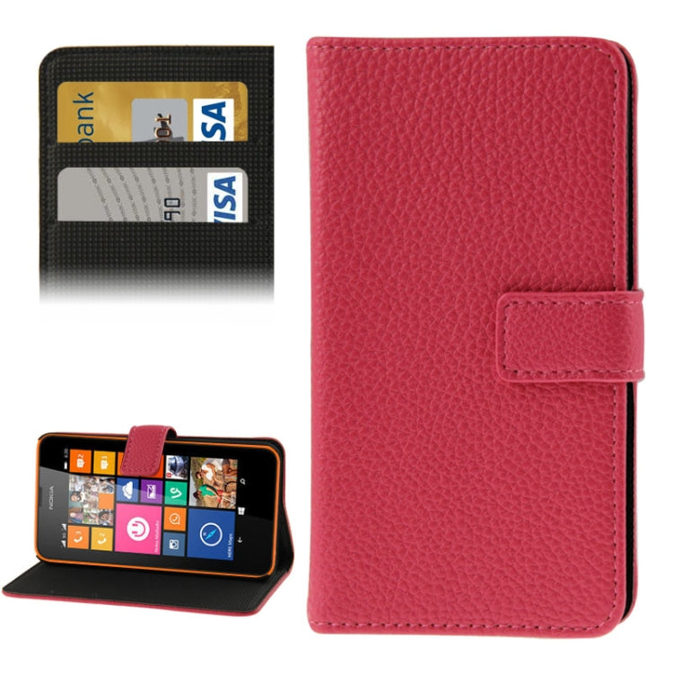 Litchi Texture Flip Leather Case with Credit Card Slots & Holder for Nokia Lumia 630