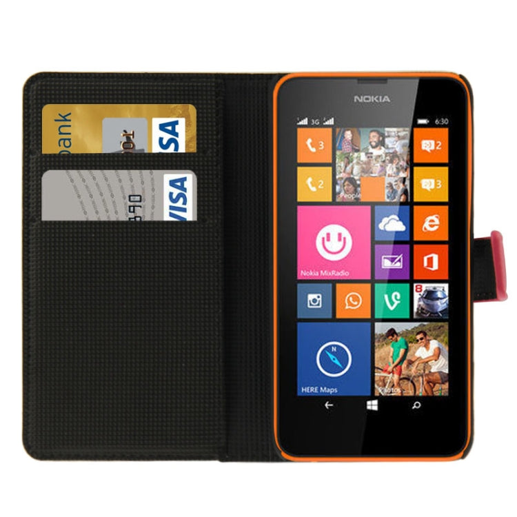 Litchi Texture Flip Leather Case with Credit Card Slots & Holder for Nokia Lumia 630