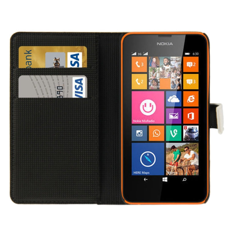 Litchi Texture Flip Leather Case with Credit Card Slots & Holder for Nokia Lumia 630