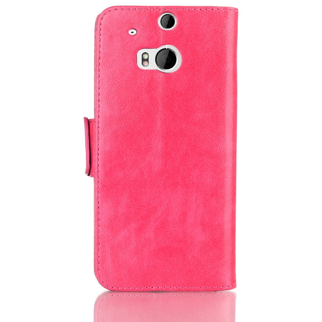 Oil Leather Case with Credit Card Slot & Holder for HTC One / M8