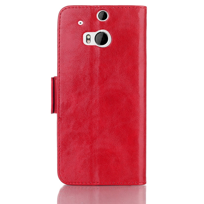 Oil Leather Case with Credit Card Slot & Holder for HTC One / M8