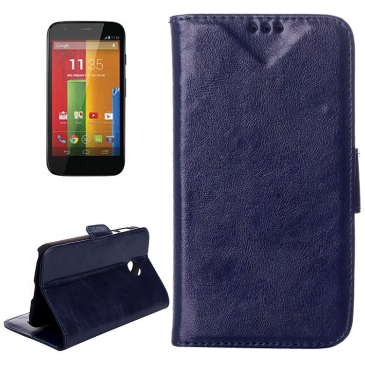 Crazy Horse Texture Horizontal Flip Leather Case with Card Slots & Holder for Motorola Moto E / XT1021