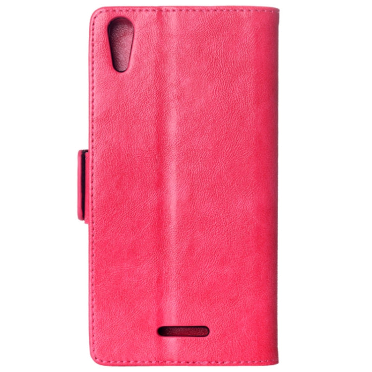 Crazy Horse Texture Horizontal Flip Leather Case with Card Slots & Holder for Sony Xperia T3 / M50W(Magenta)