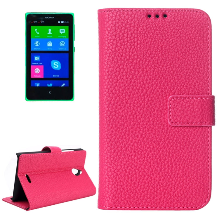 Litchi Texture Magnetic Button Horizontal Flip Leather Case with Card Slots & Holder for Nokia X2