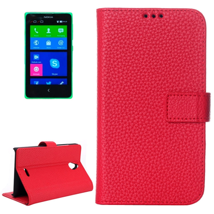 Litchi Texture Magnetic Button Horizontal Flip Leather Case with Card Slots & Holder for Nokia X2