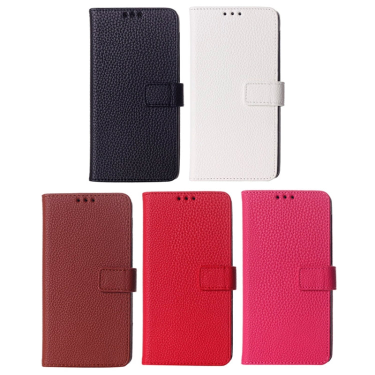 Litchi Texture Magnetic Button Horizontal Flip Leather Case with Card Slots & Holder for Huawei Honor 6 (Red)